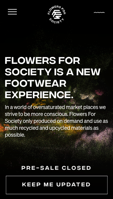 flowers for society is a new footwear experience mobile
